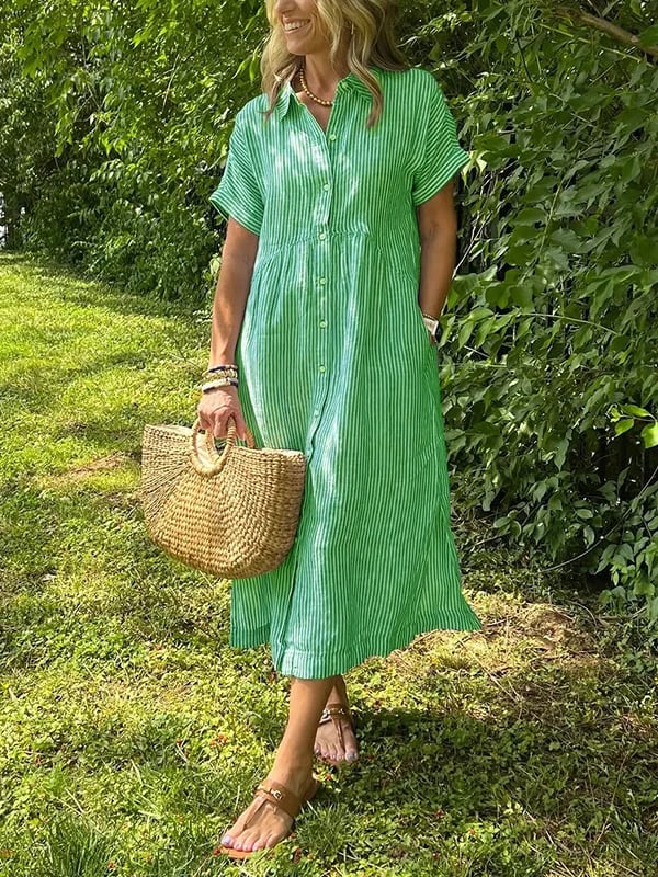 Cassie | Women's Elegant Striped Maxi Dress