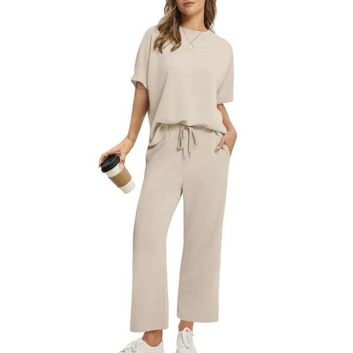 Avery | Women's Longline Casual Top and Trouser Set with Drawstring