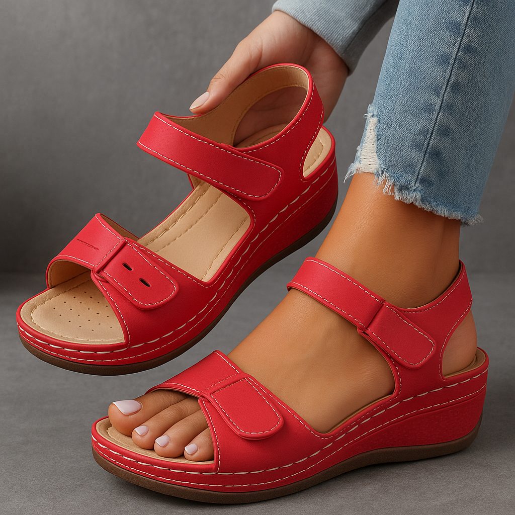 Ella | Women's Cushioned Open-Toe Orthopedic Wedge Sandals