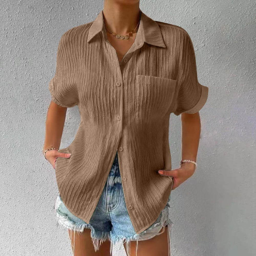 Brielle | Women's Relaxed Textured Top with Short Sleeve