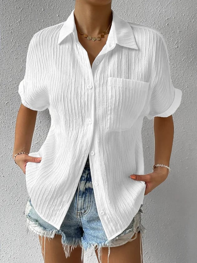 Brielle | Women's Relaxed Textured Top with Short Sleeve