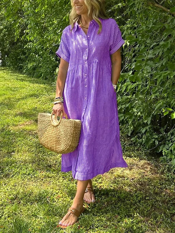 Cassie | Women's Elegant Striped Maxi Dress