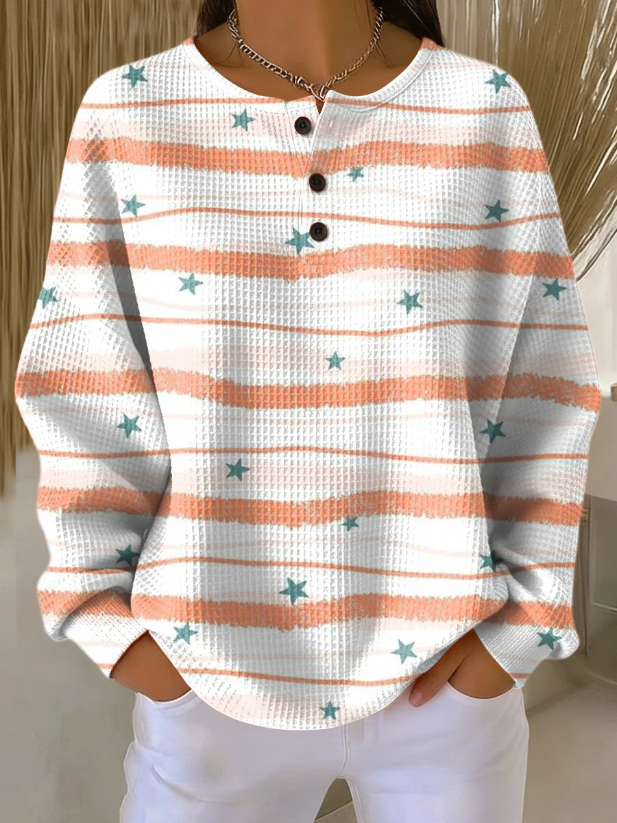 Tara | Women's Jumper with Stripes and Star Pattern