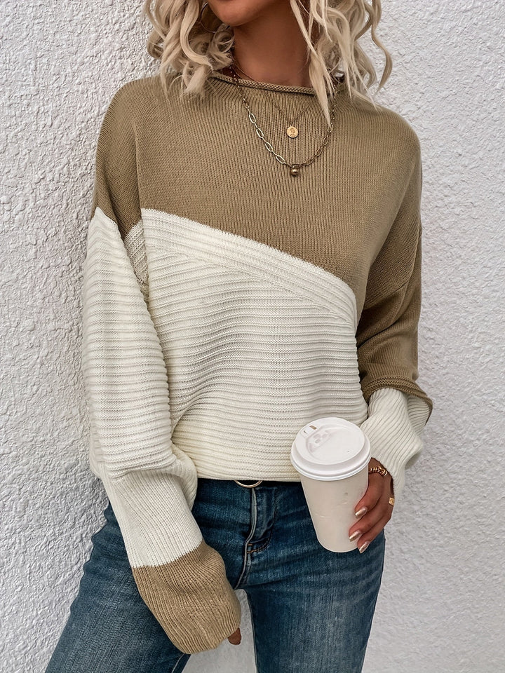 Zelda | Women's Elegant Colour Block Pullover Jumper