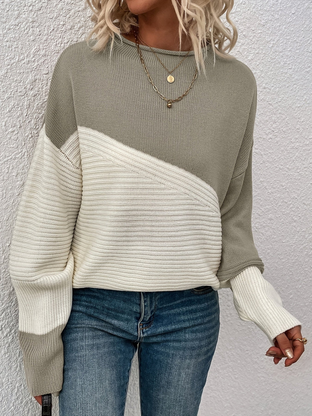 Zelda | Women's Elegant Colour Block Pullover Jumper