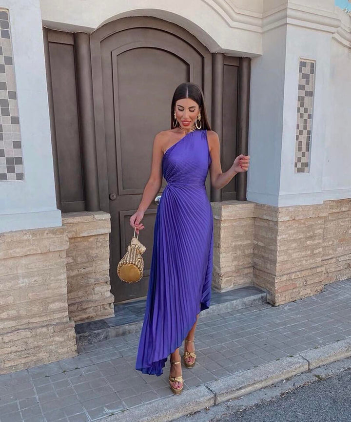 Celeste | Women's Elegant One-Shoulder Midi Dress