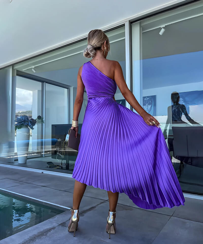 Celeste | Women's Elegant One-Shoulder Midi Dress