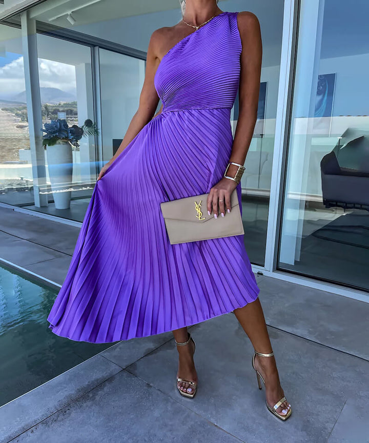 Celeste | Women's Elegant One-Shoulder Midi Dress