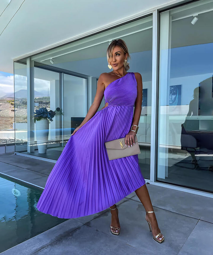 Celeste | Women's Elegant One-Shoulder Midi Dress