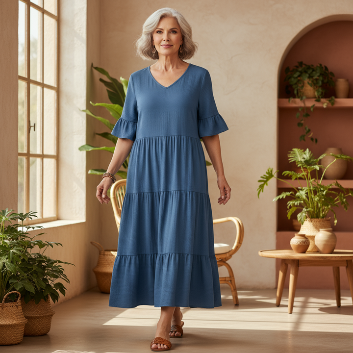 Avelisse | Women's Graceful Flowy Maxi Dress with Ruffle Detail