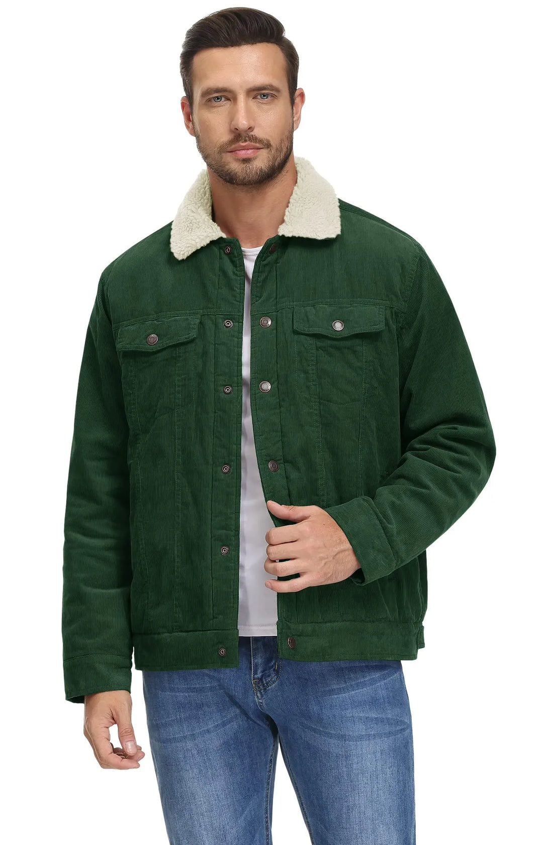 Vasco Men's Winter Jacket with Pockets and Round Neck