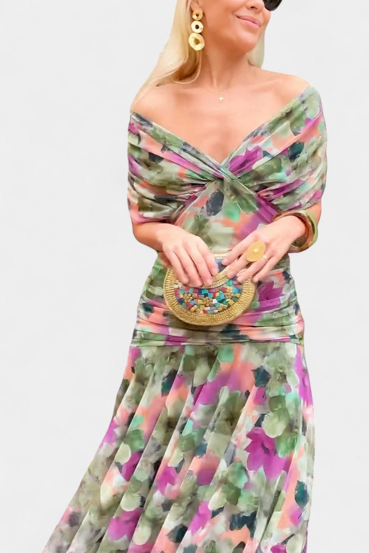 Alondra | Women's V-Neck Long Floral Maxi Dress