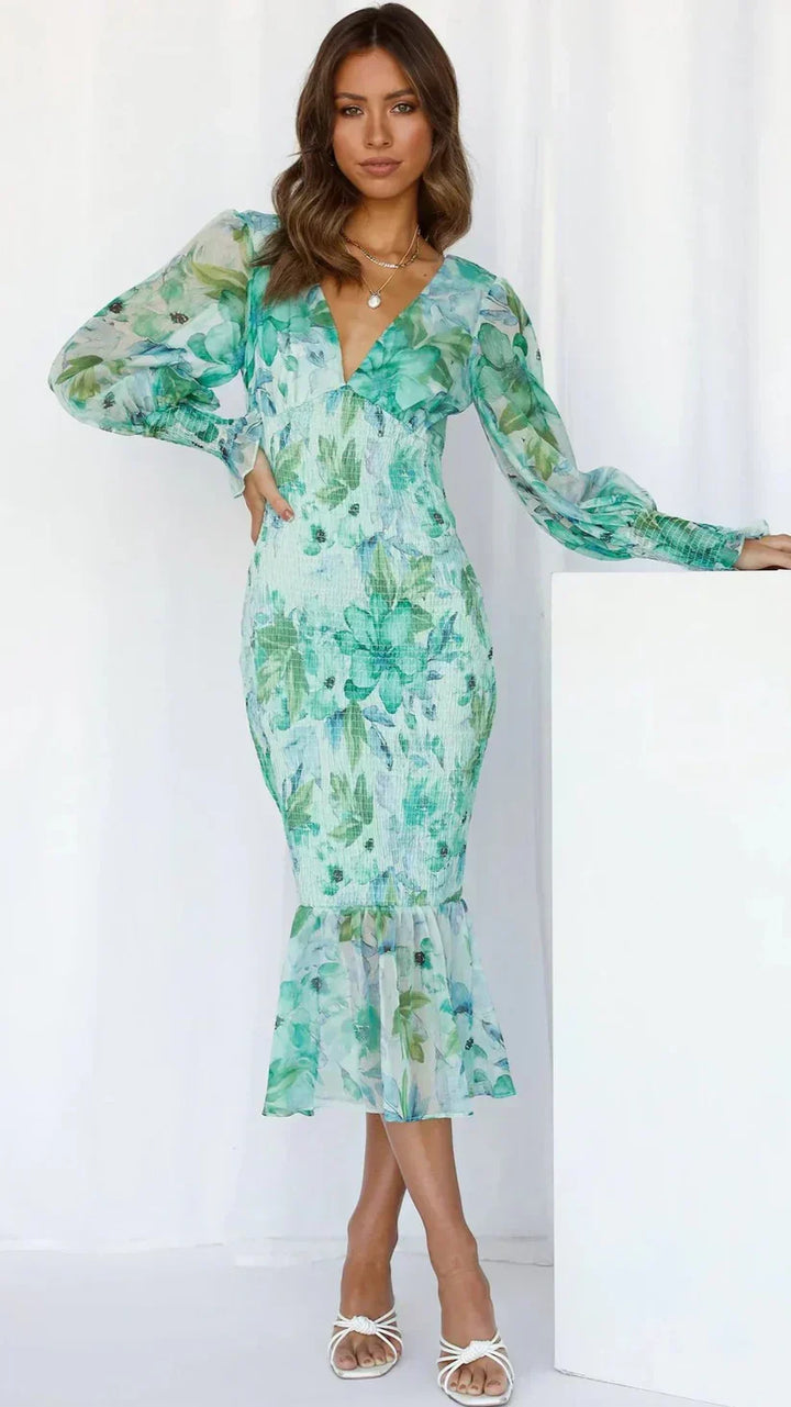 Amara | Women's Stunning Floral Midi Dress