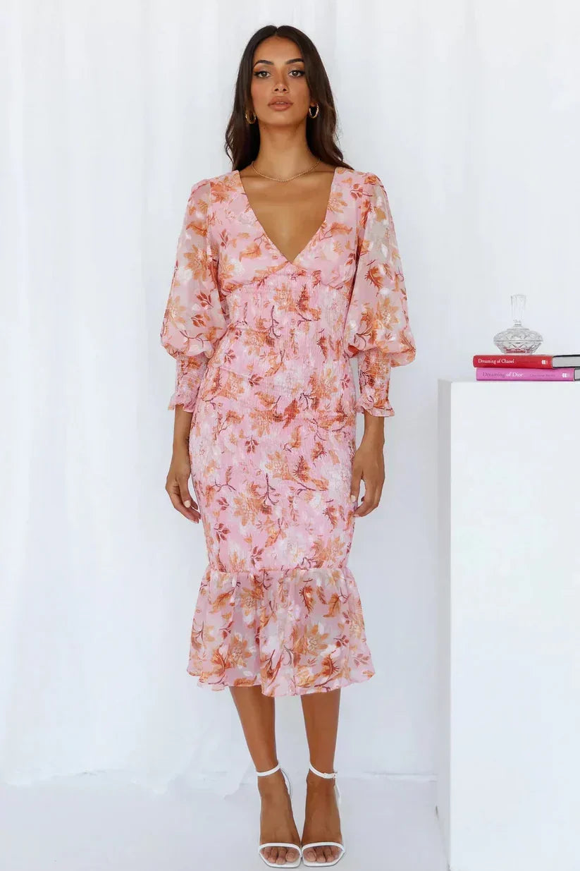 Amara | Women's Stunning Floral Midi Dress