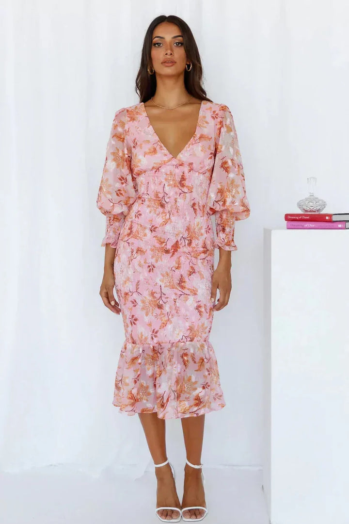 Amara | Women's Stunning Floral Midi Dress