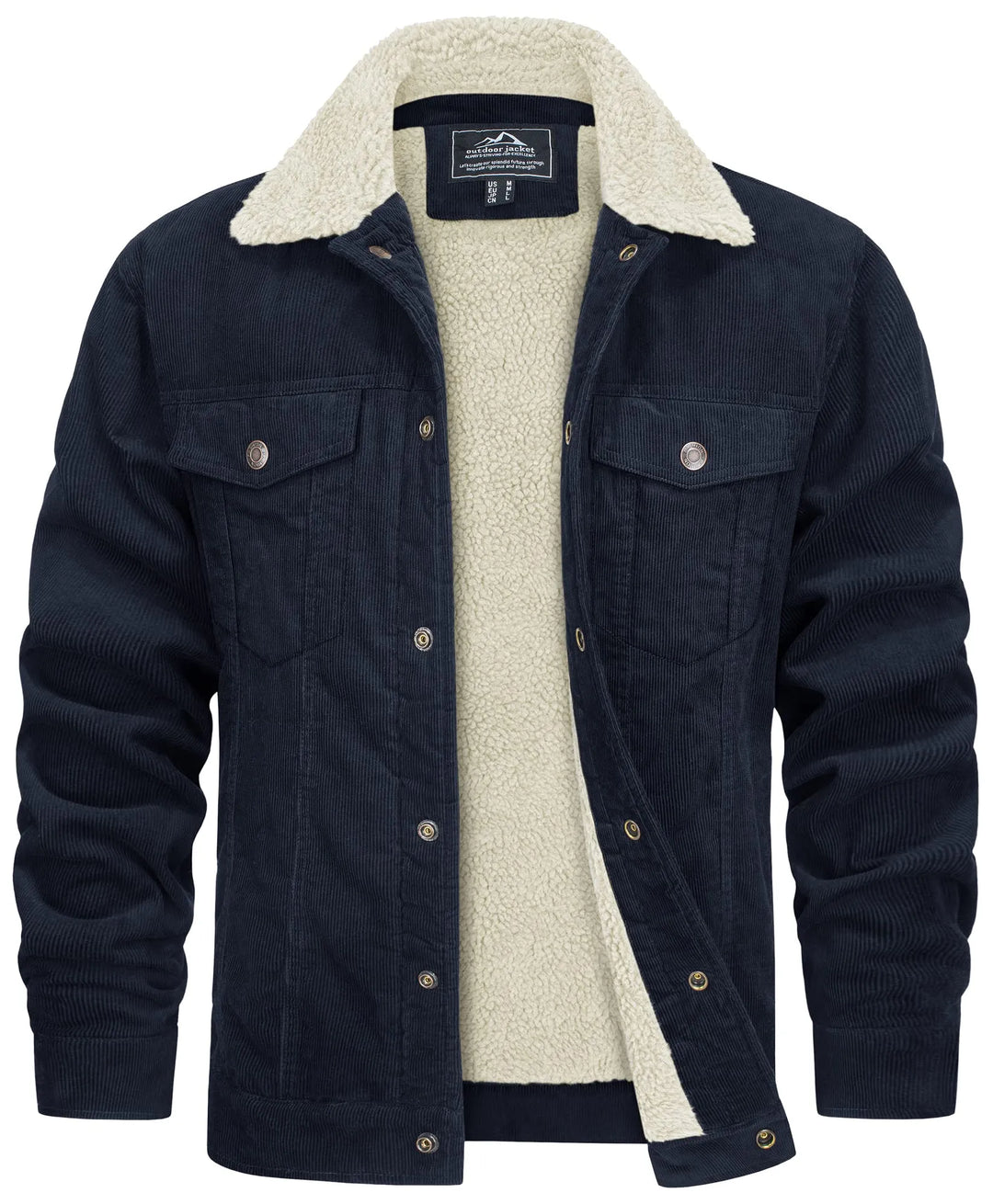 Vasco Men's Winter Jacket with Pockets and Round Neck