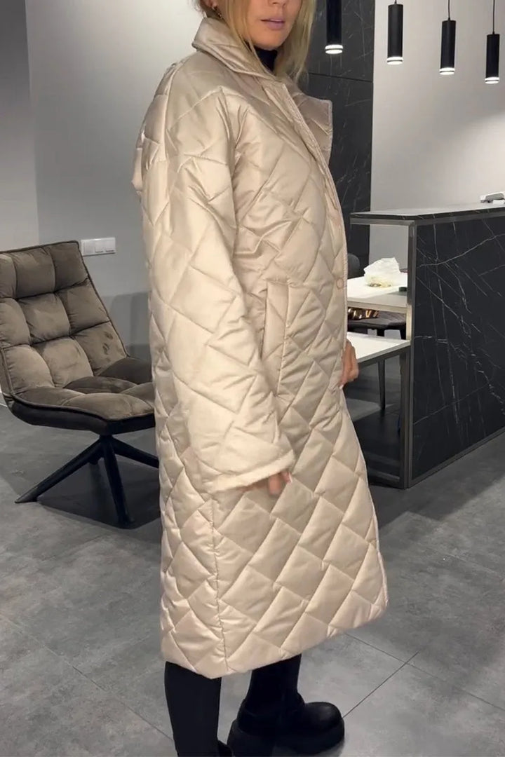 Anais | Women's Quilted Coat with Leopard Lining and Pockets