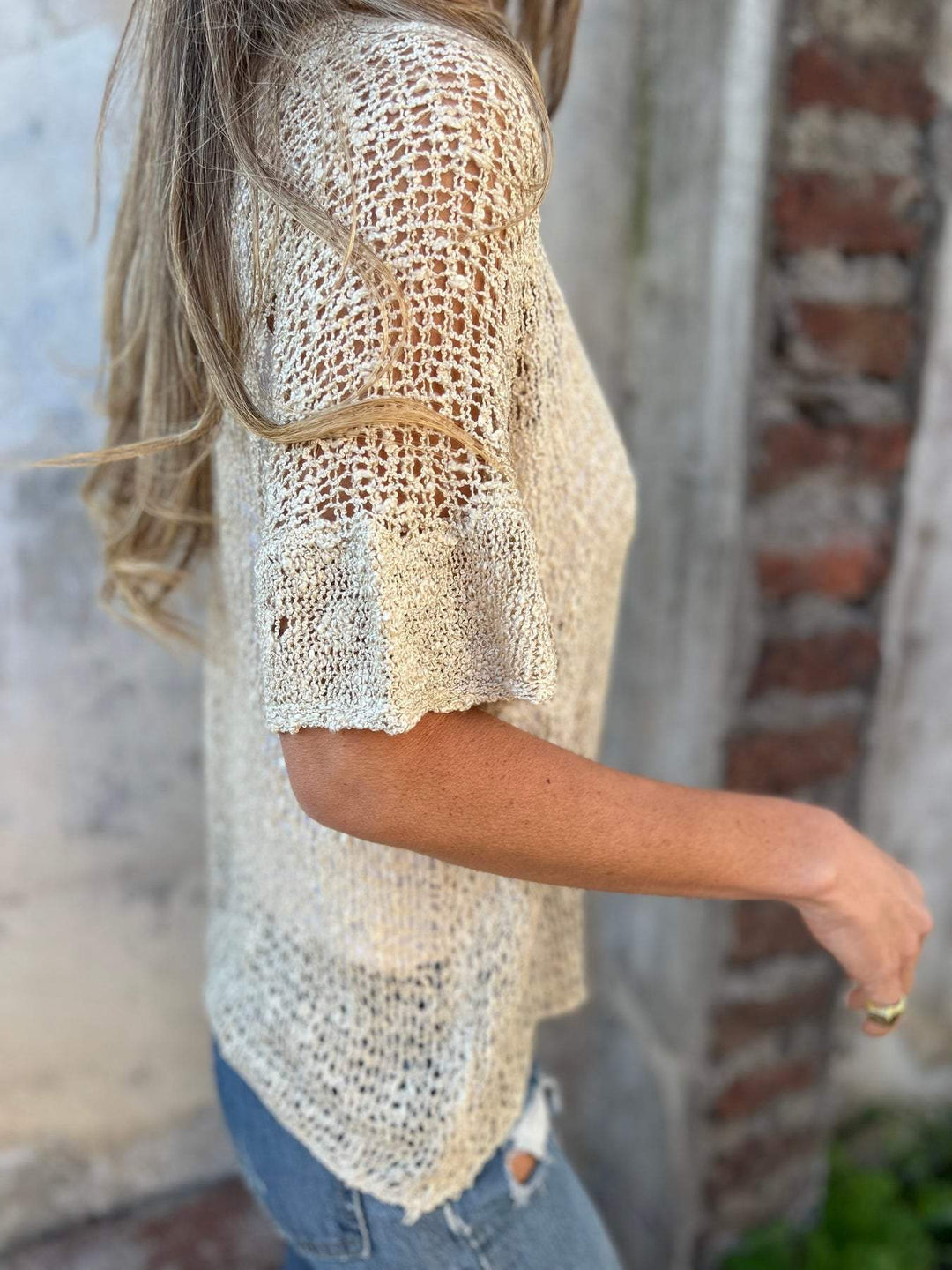 Barbara | Women's Elegant Textured Top with V-Neck