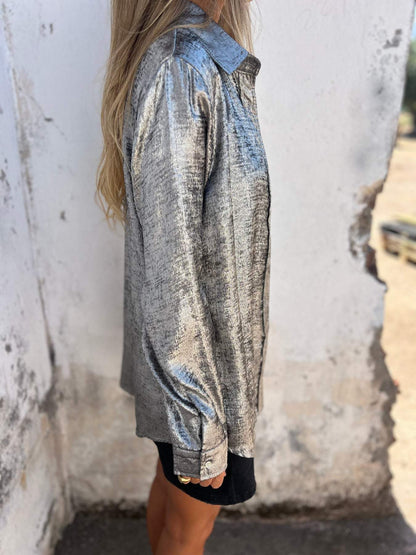 Zella | Women's Longline Relaxed Chic Shimmer Shirt