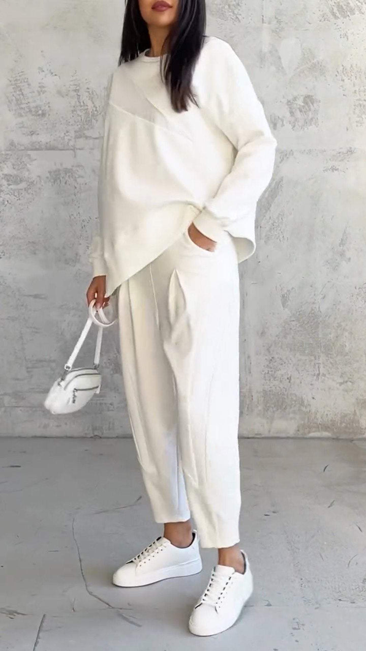 Babette | Women's Two-Piece Set with Round Neck and Long Sleeves