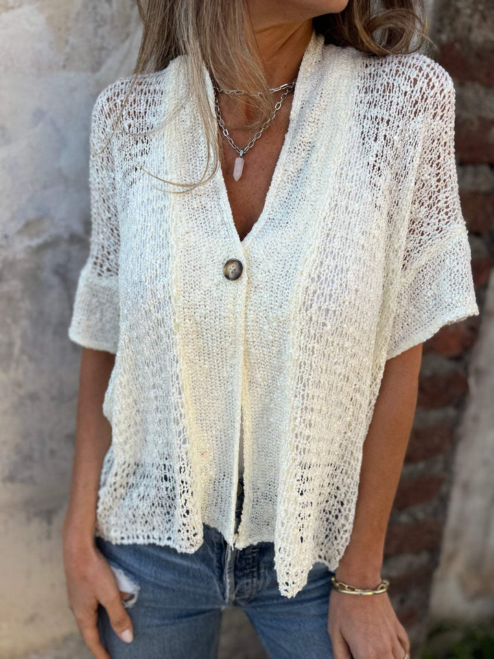 Barbara | Women's Elegant Textured Top with V-Neck