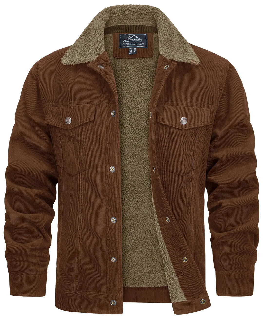 Vasco Men's Winter Jacket with Pockets and Round Neck