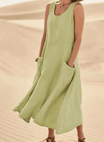 Zafrina | Women's Elegant Midi Dress with Pockets