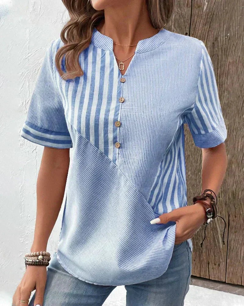 Monroe | Women's Relaxed Soft Striped Blouse