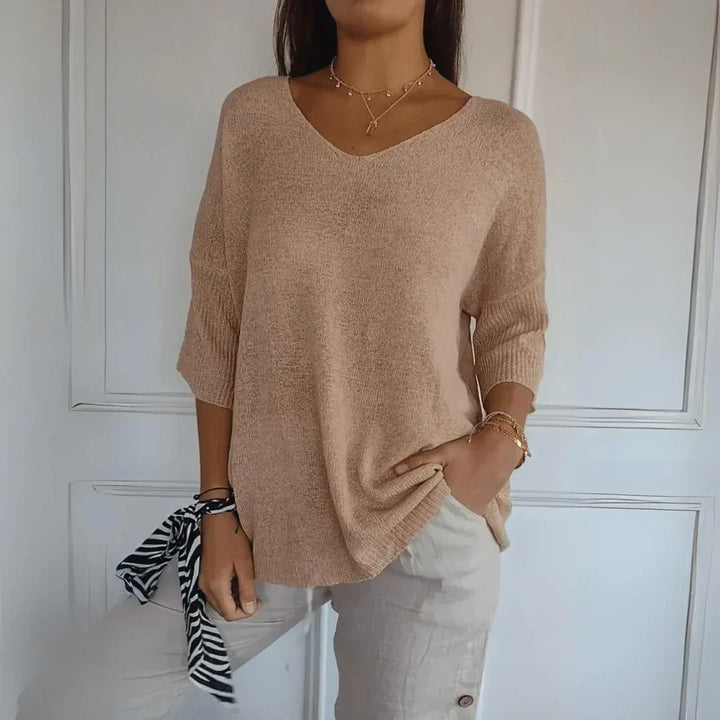 Azure | Women's Relaxed Elegant Top with V-Neck