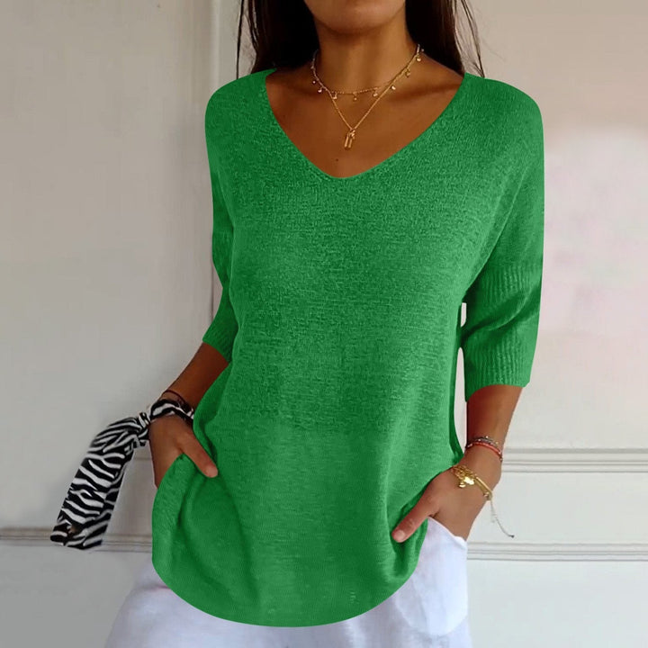 Azure | Women's Relaxed Elegant Top with V-Neck