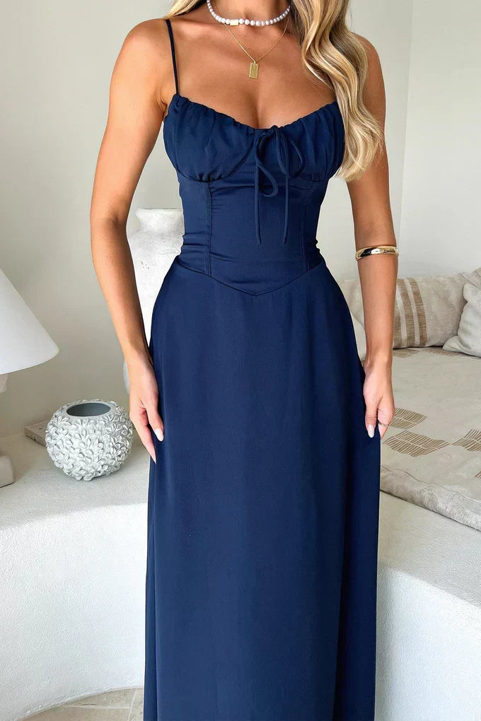 Cambria | Women's Elegant Spaghetti Strap Maxi Wrap Dress