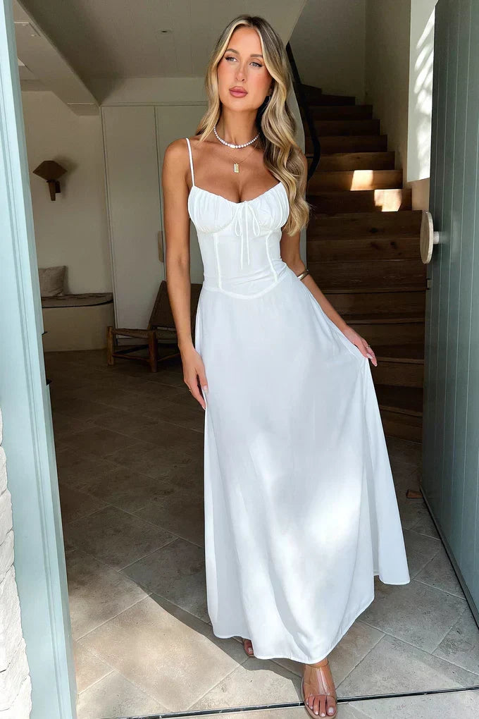 Cambria | Women's Elegant Spaghetti Strap Maxi Wrap Dress