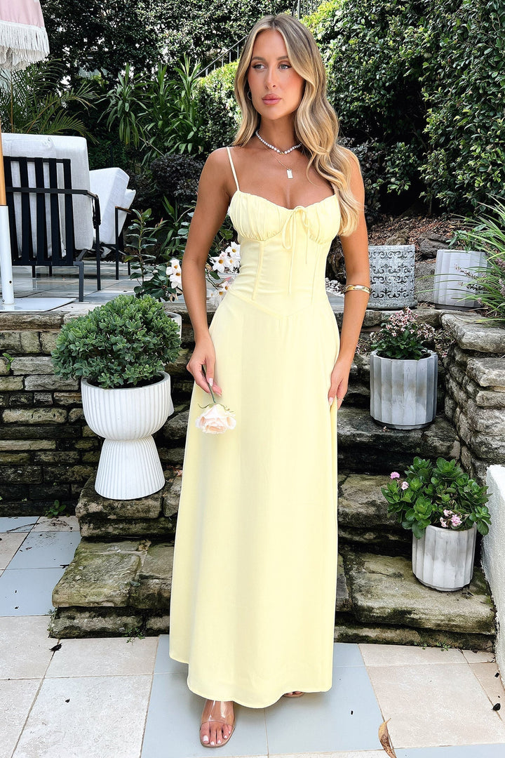 Cambria | Women's Elegant Spaghetti Strap Maxi Wrap Dress