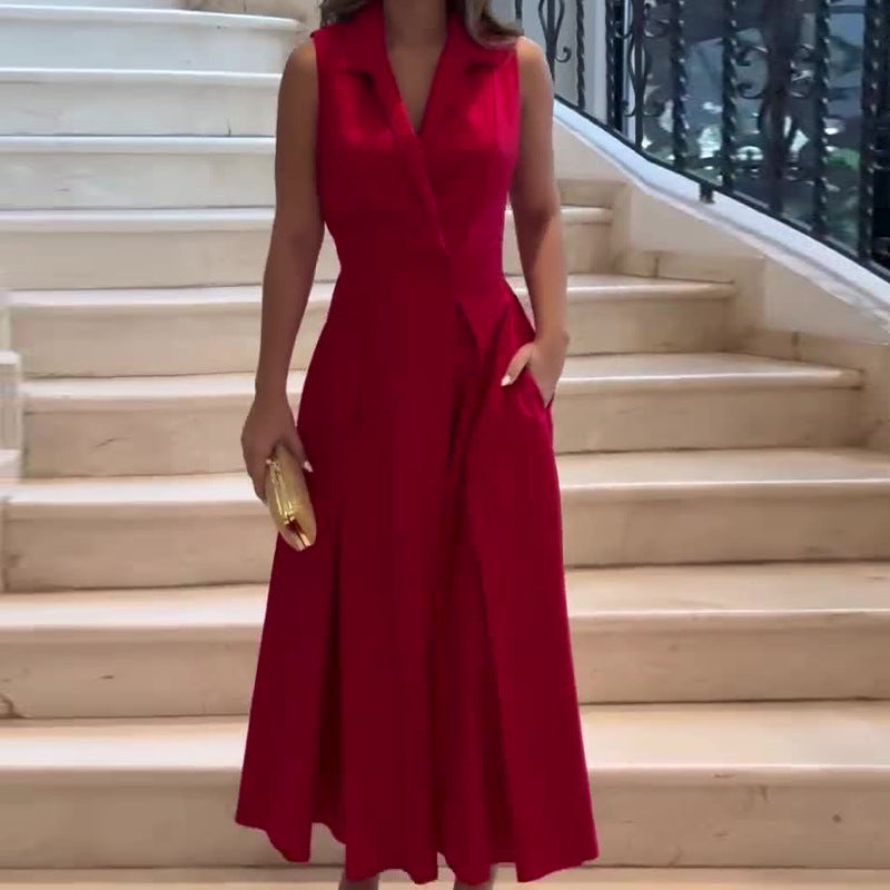 Amancia | Women's Midi Dress with V-Neck