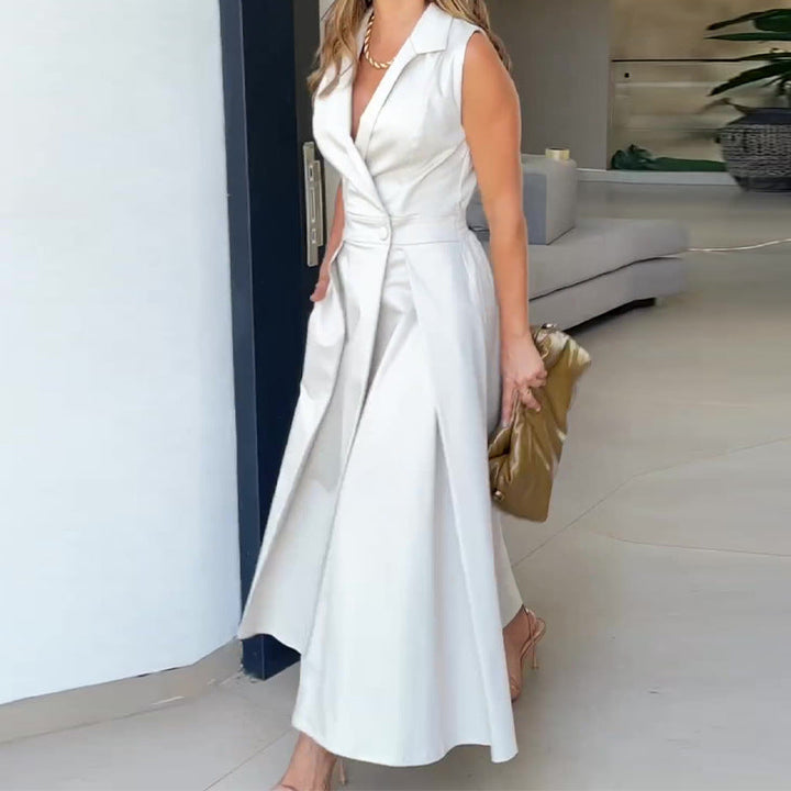 Amancia | Women's Midi Dress with V-Neck