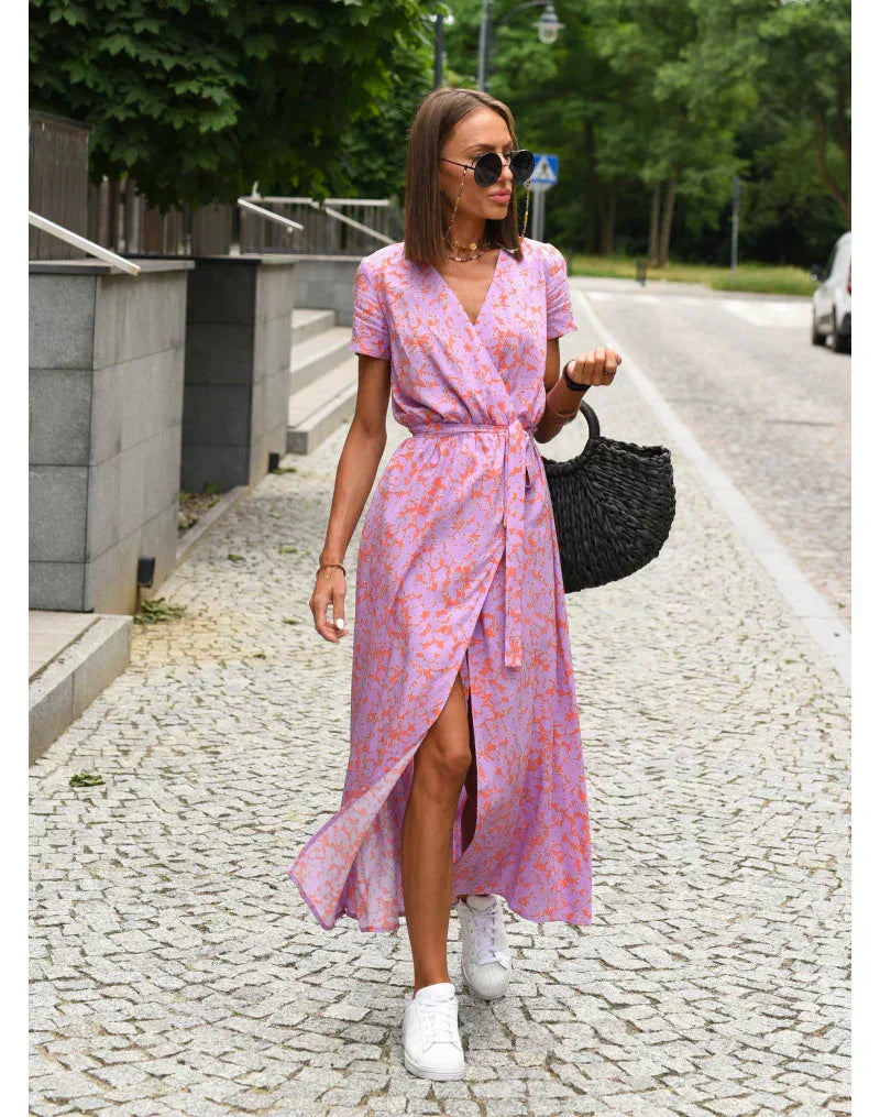 Suzanne | Women's Elegant Midi dress with V-neck
