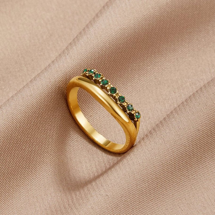 Carmen | Layered Ring in Emerald Green