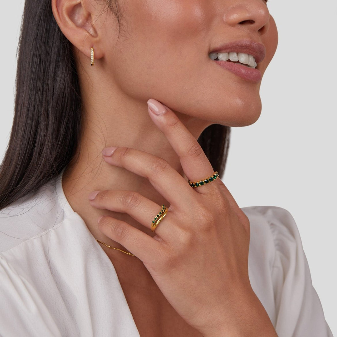 Carmen | Layered Ring in Emerald Green