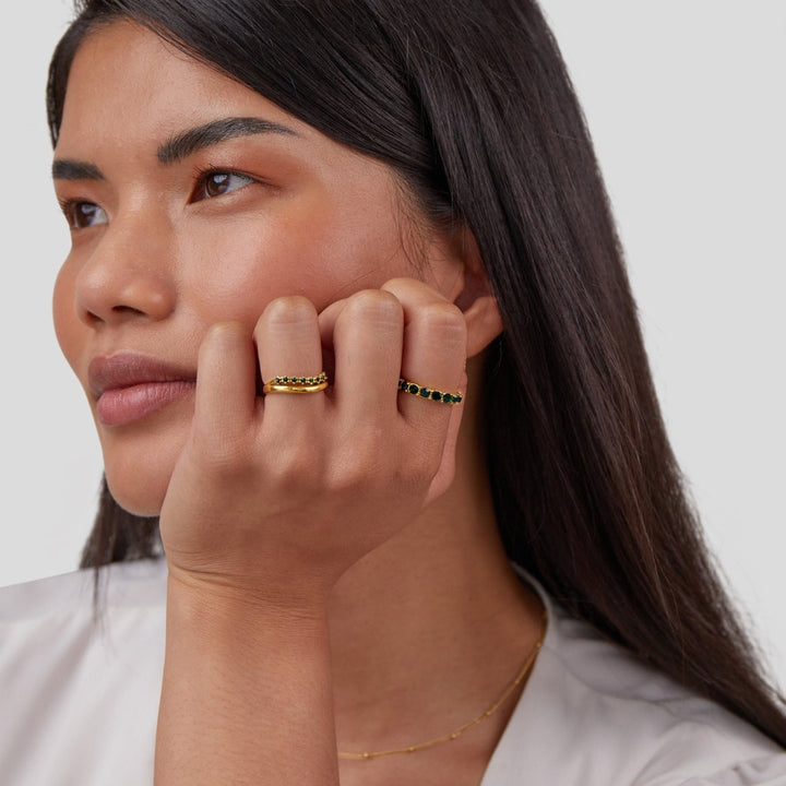 Carmen | Layered Ring in Emerald Green