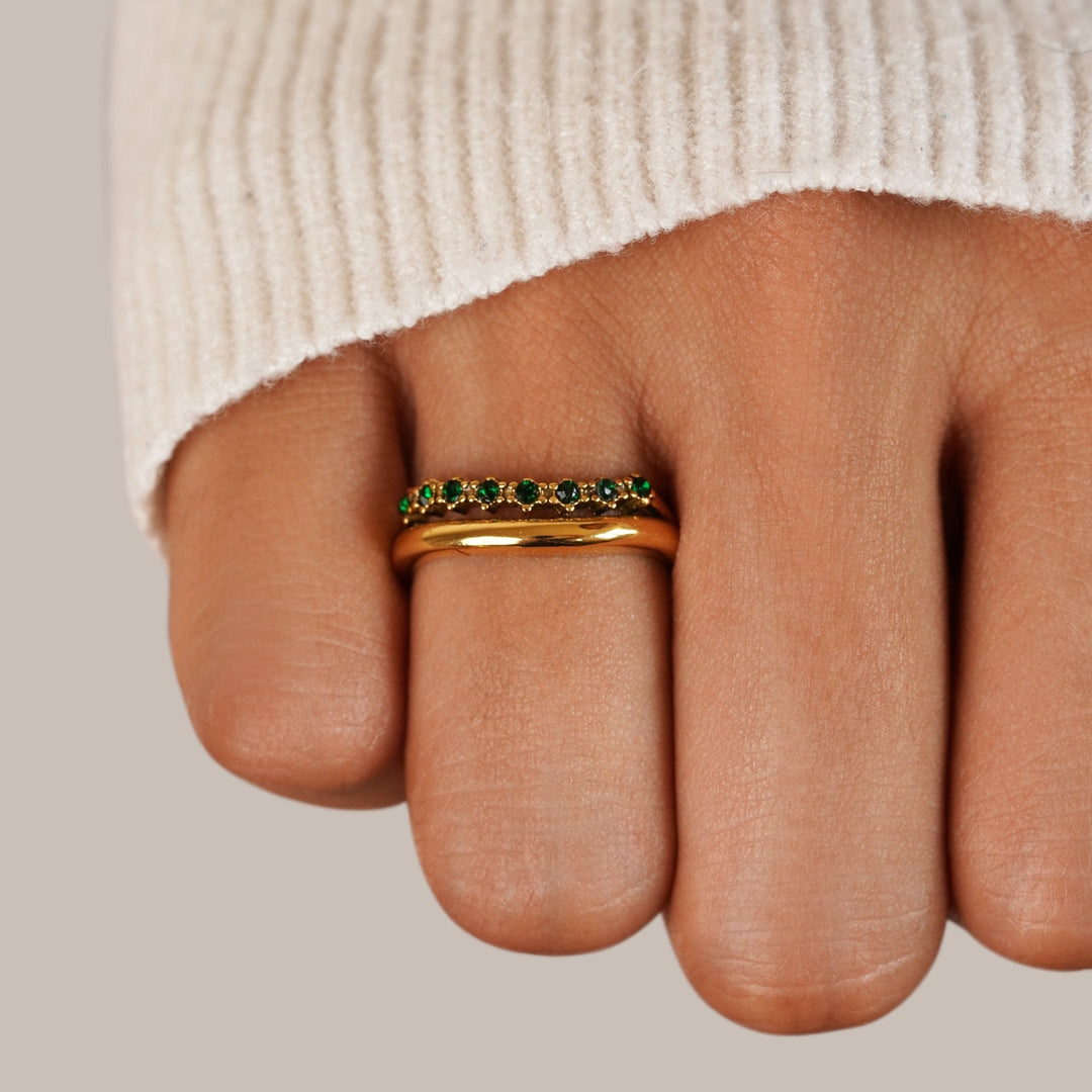 Carmen | Layered Ring in Emerald Green