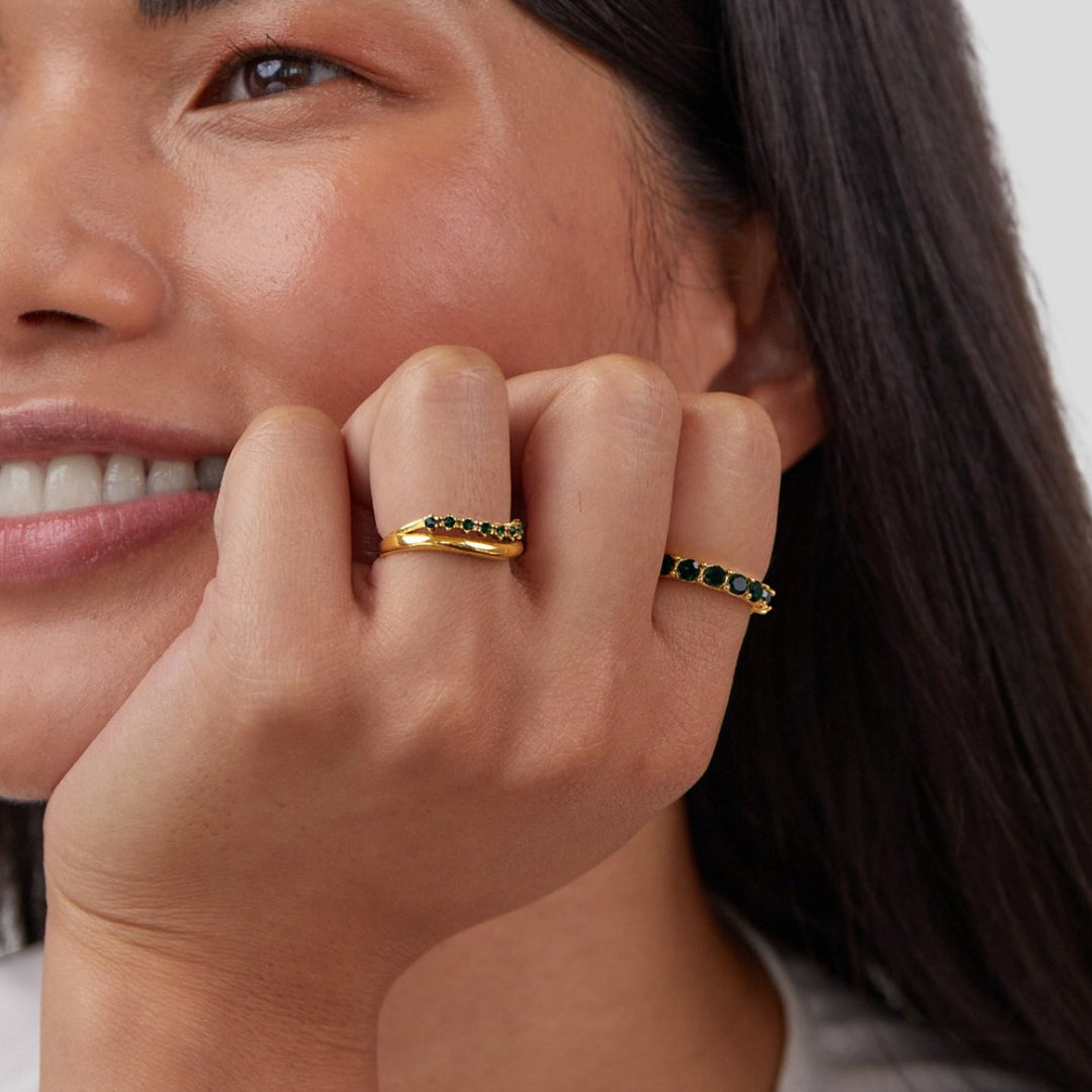 Carmen | Layered Ring in Emerald Green