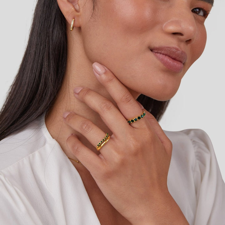 Carmen | Layered Ring in Emerald Green