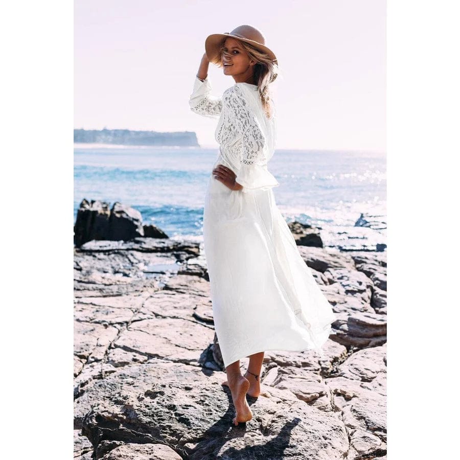 Jasmijn | Women's Maxi White Ibiza Beach Dress