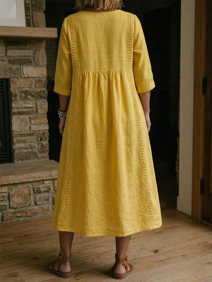 Antonia | 3/4 Sleeve A Line Maxi Dress