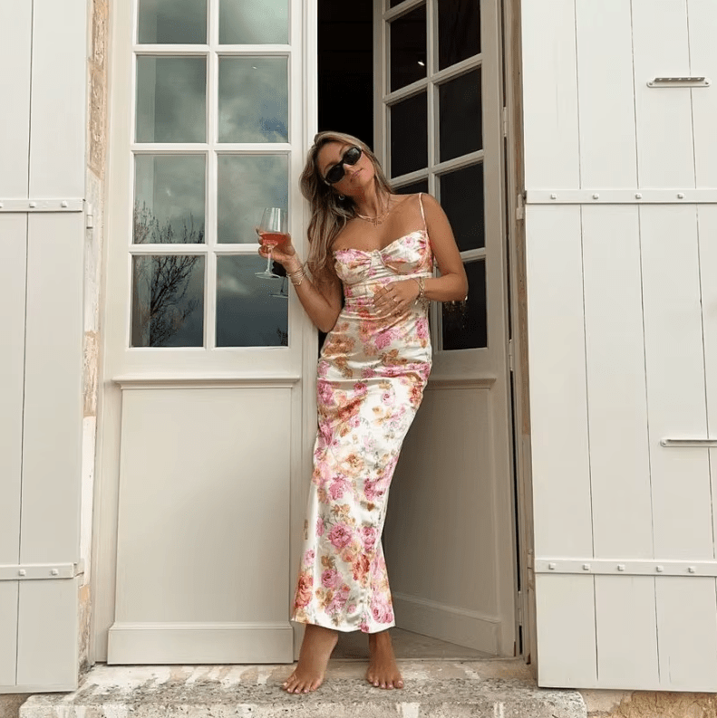 Beau | Women's Summer Maxi Dress with Floral Pattern