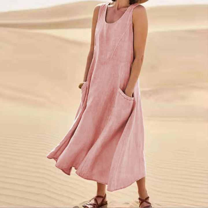 Zafrina | Women's Elegant Midi Dress with Pockets