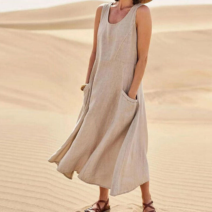 Zafrina | Women's Elegant Midi Dress with Pockets