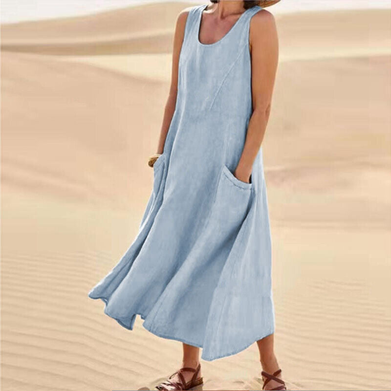 Zafrina | Women's Elegant Midi Dress with Pockets