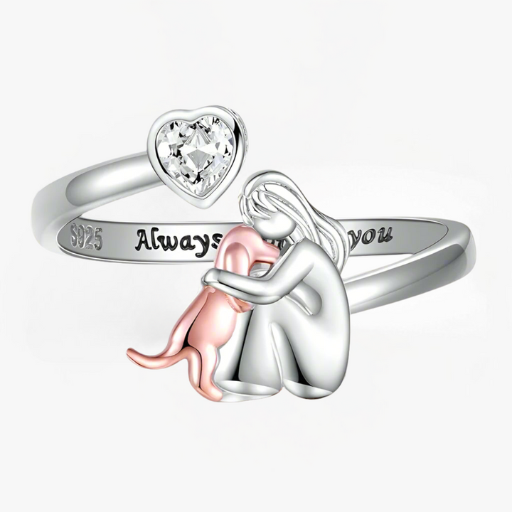 Anne Pink Dog Icon Ring
