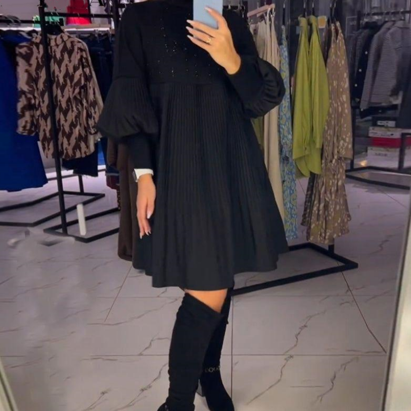 Ashley | Women's Elegant Midi Dress with Long Sleeve